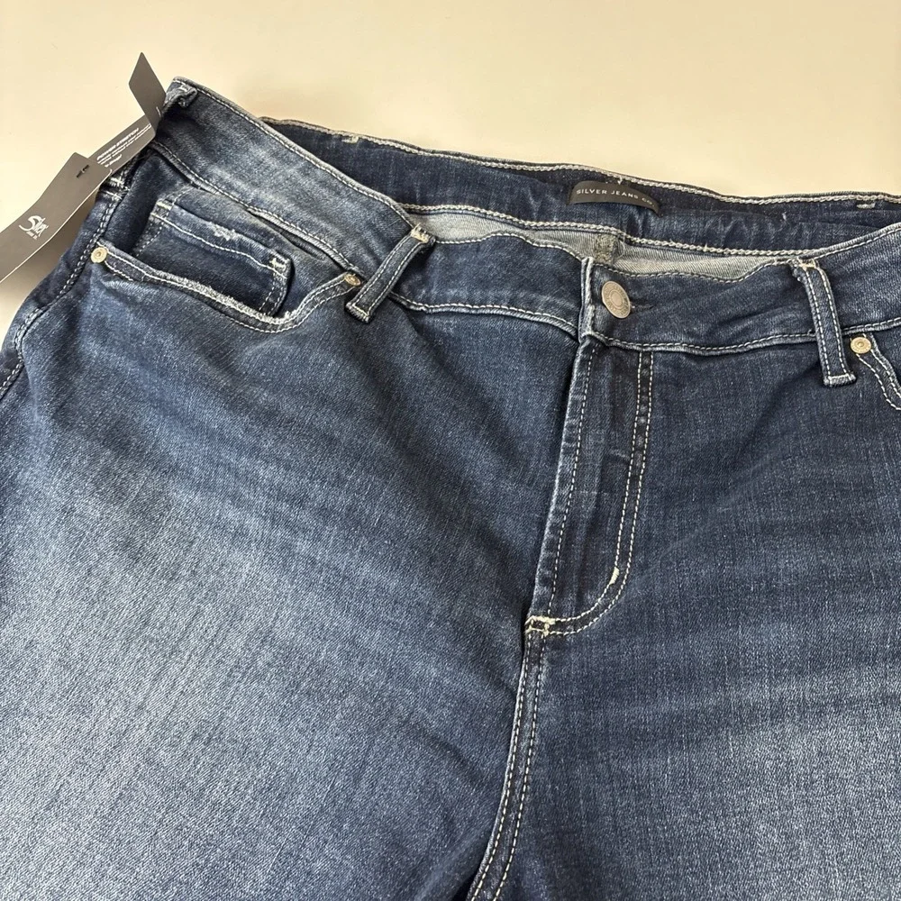 Silver Jeans Co Suki Bermuda Women's Blue Denim Shorts Size 18 New - Picture 4 of 14